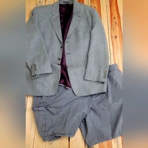BUNDLE! Vintagr Ralph Lauren Blazer Size 46R & Sonoma Gray Cargo Shorts Size 52